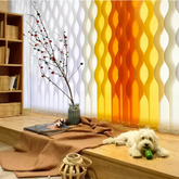 Motorized S-Curve Wave Vertical Blinds S-Shaped Slats Hardwired